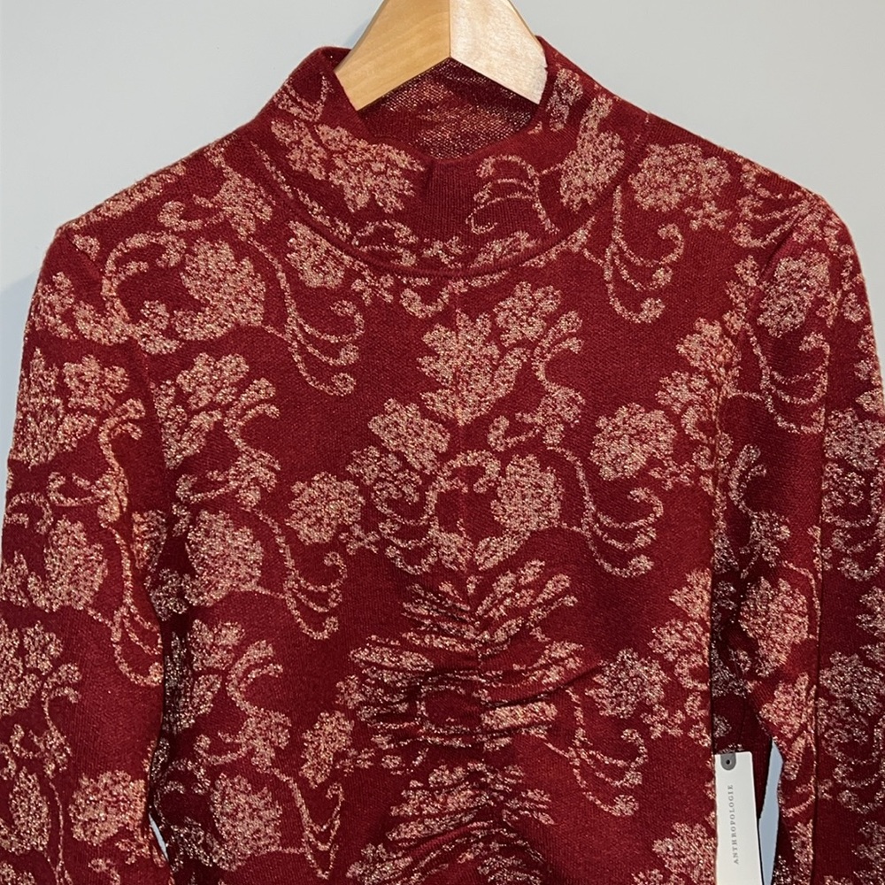 NWTS ANTHROPOLOGIE RUCHED SWEATER (L) - Picture 7 of 14